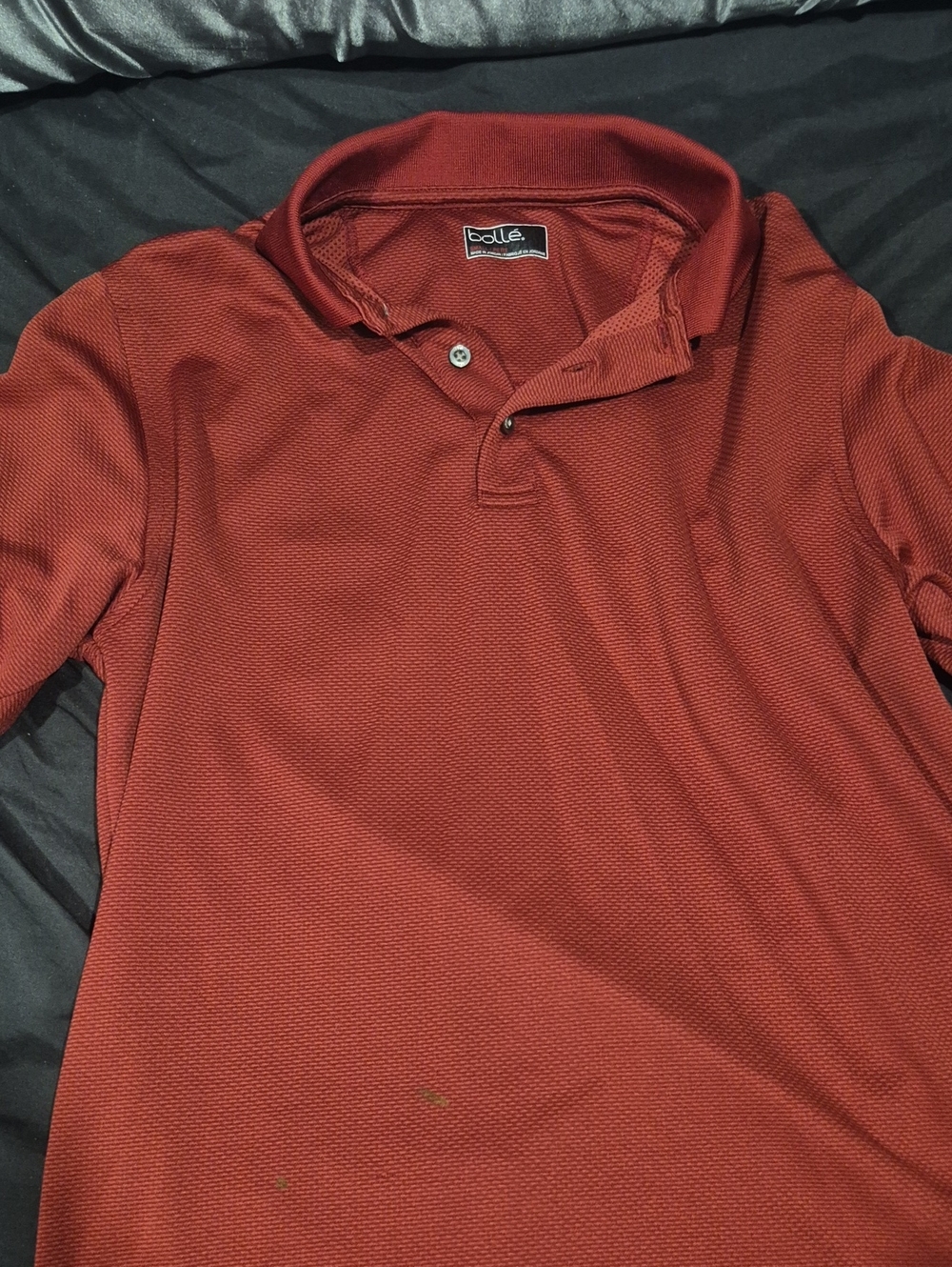 bolle Men's Rust Red Textured Golf Polo